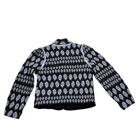 NIC+ZOE Blue Patterned Cotton Quilted Eclipse Knit Long Sleeve Jacket Medium - Picture 5 of 9